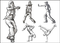 Dancing figures vector material