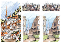 painted building Vector