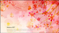 Romantic floral pattern background vector design material -5