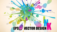 Color paint splash background 04 - vector