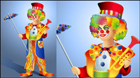 The clown illustrator 03 - vector