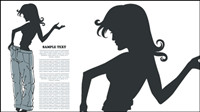 Fashion beauty silhouette 04 - vector