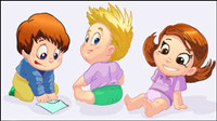 Cartoon children 04 - Vector