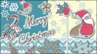 Christmas decoration stickers 01 - vector material