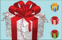 Color gift packaging vector material