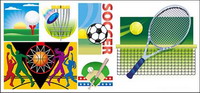 Vector illustration of various sports materials