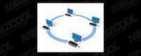 3D computer network connecting picture material-5