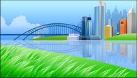 Beautiful city scenery vector -1