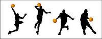 basketball action figure silhouettes vector material