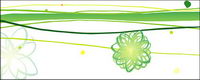 Green lines and flowers