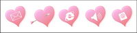 Pink heart-shaped transparent png material