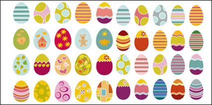 A variety of Easter eggs Vector material