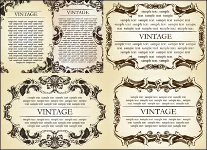 5 European ornate border vector material