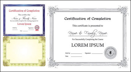 European certificate template vector