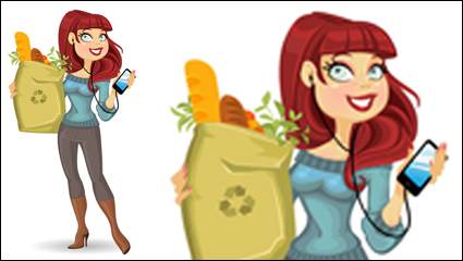 Girl illustrator 03-- vector material