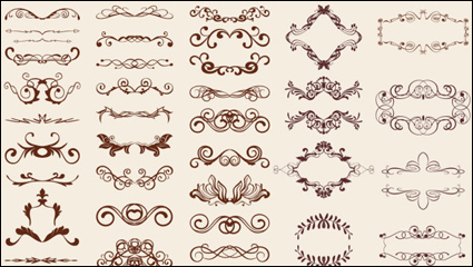 European-style lace pattern 02-- vector material