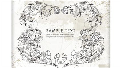 Fine pattern frame 01 - Vector