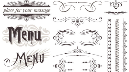 European-style lace pattern 02-- vector material