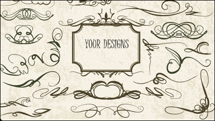 Fine European lace lines 04 - vector