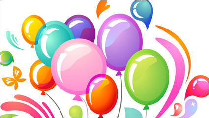 Multi colored balloons vector