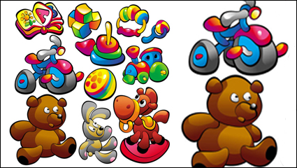 Cartoon baby food toys 03 - vector