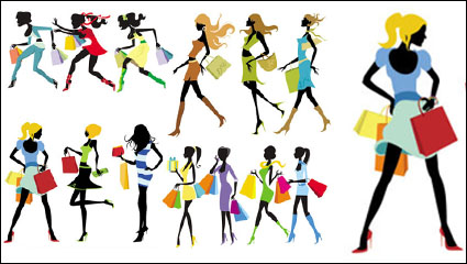 Fashion Shopping Girl Vector