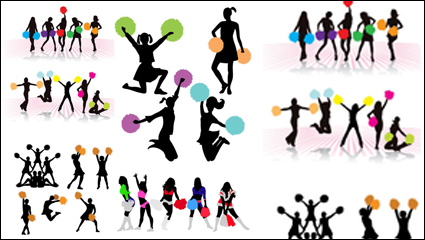 Dynamic beauty black and white silhouette - vector