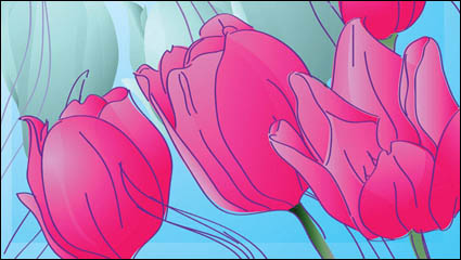 Hand-painted tulips vector material -1