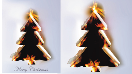 Flame burning paper effect 01 - vector material