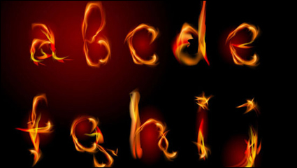 Flame Alphabet 02 - vector material