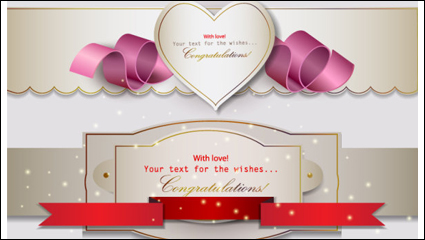 Beautifully romantic banner01-vector material