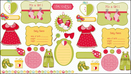 Cartoon stickers 02 - vector material