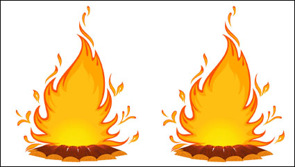Cartoon flame 01 - vector material