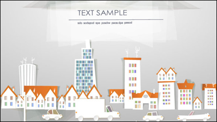 Cartoon construction paper cutting 03 - vector material