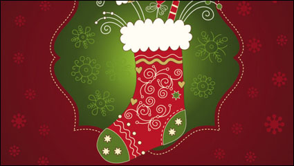 Beautiful Christmas card 01 - vector material