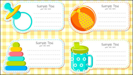 Cartoon illustration label - vector material