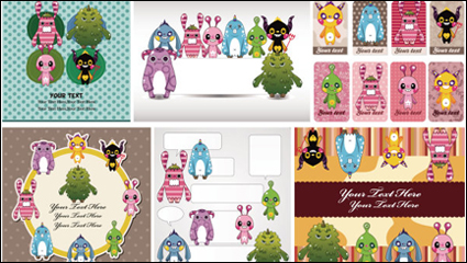 Cartoon illustrator of children 03 - vector material