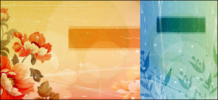 Retro vector style flower background material-2