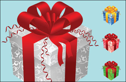 Color gift packaging vector material