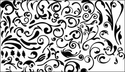 Series of black and white design elements vector material -4 (simple pattern)
