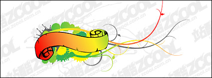 Retro rolls with the ink pattern vector material