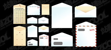 Paper bags, envelopes, vector material