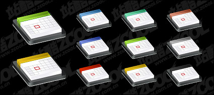 web2.0 three-dimensional calendar icon vector material
