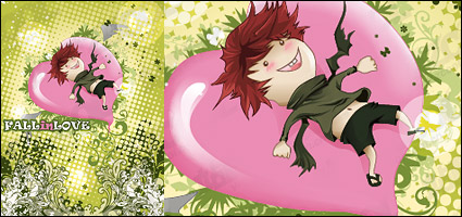 love-shaped cartoon character with the pattern