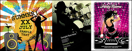 Women and the theme music vector material