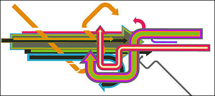 The trend lines of color vector material