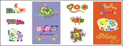 Vector lovely girls--Hippy Fashion